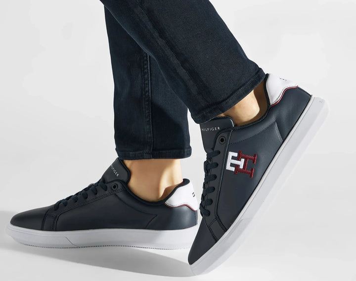 Tommy Hilfiger Cupsole Leather Monogram Sneakers - Footcourt Egypt